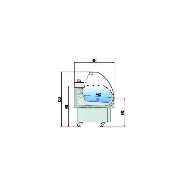 Vitrina Expositora Refrigerada Pescado / Marisco evaporador estático dim.1035x915x1185h mm Línea Córdoba EEC-100-CC Vitrina Expositora Refrigerada Pescado / Marisco evaporador estático dim.1035x915x1185h mm Línea Córdoba EEC-100-CC