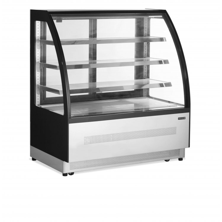 Vitrina Refrigerada Ventilada Total Cristal Curvo con 4 estantes de cristal 1205X750X1360h mm Línea VIBORG LPD1200C-P-BLACK. 269 Vitrina Refrigerada Ventilada Total Cristal Curvo con 4 estantes de cristal 1205X750X1360h mm Línea VIBORG LPD1200C-P-BLACK. 269