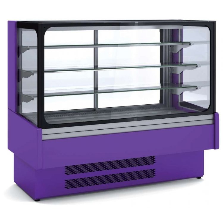 Vitrina Expositora Refrigerada Ventilada Cristal Recto para chocolates dim.1650x730x1379h mm Línea Córdoba VVB-6-16-R