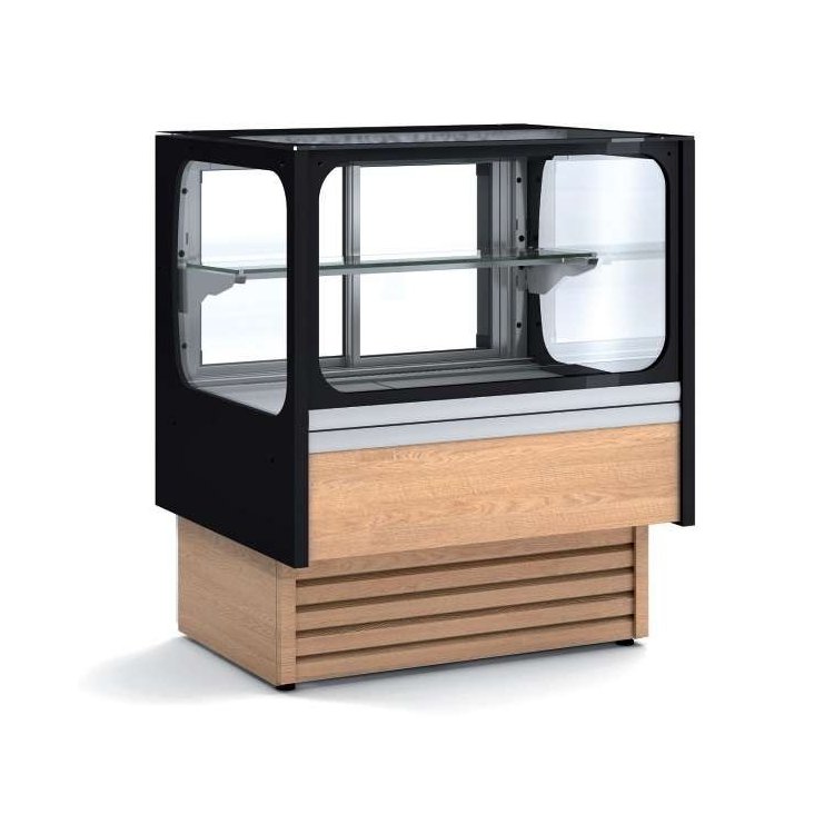 Vitrina Expositora Refrigerada Ventilada Cristal Recto Mostrador para chocolates dim.930x710x1380h mm Línea Córdoba VV-6-9-RGB