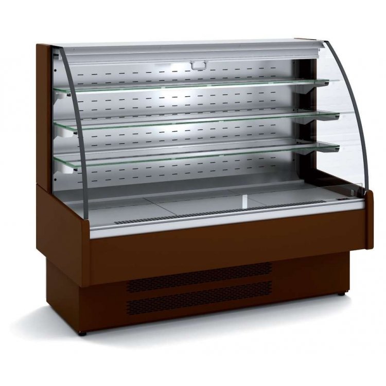 Vitrina Expositora Refrigerada Ventilada Cristal Curvo Autoservicio dim.1650x730x1098h mm Línea Córdoba VVAM-6-16-C