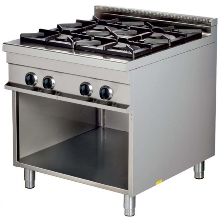 Cocina a gas 4 fuegos 4x8kw 850x900x900h mm GR921 Línea Estambul