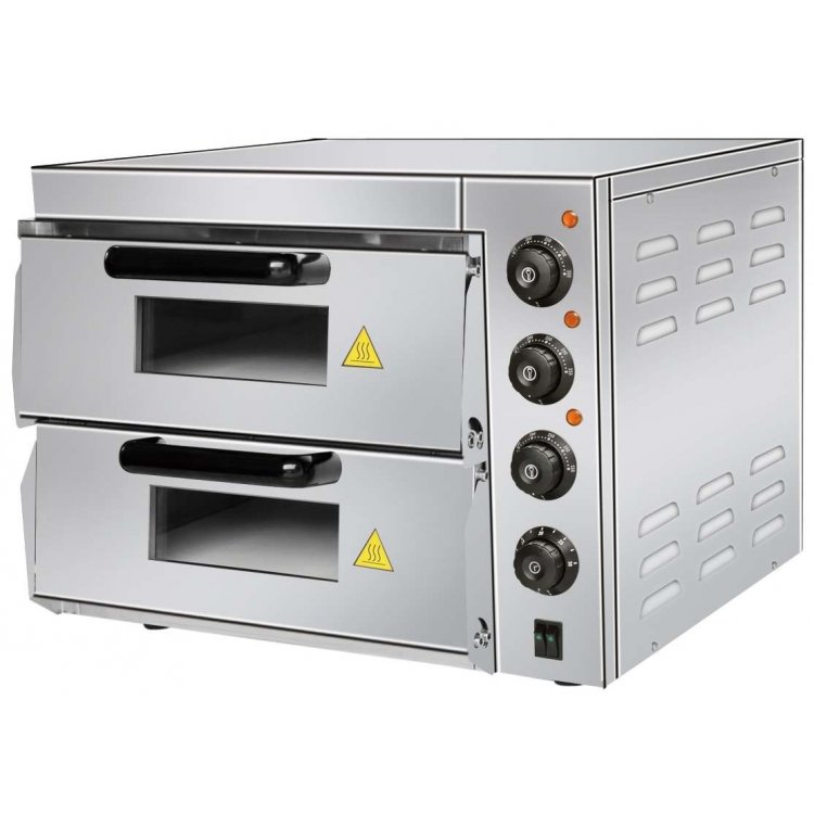 Horno Eléctrico de Pizza Compacto de 560 x570 x440h mm para 2 Pizzas 38 cm PDK40 Línea Pekín