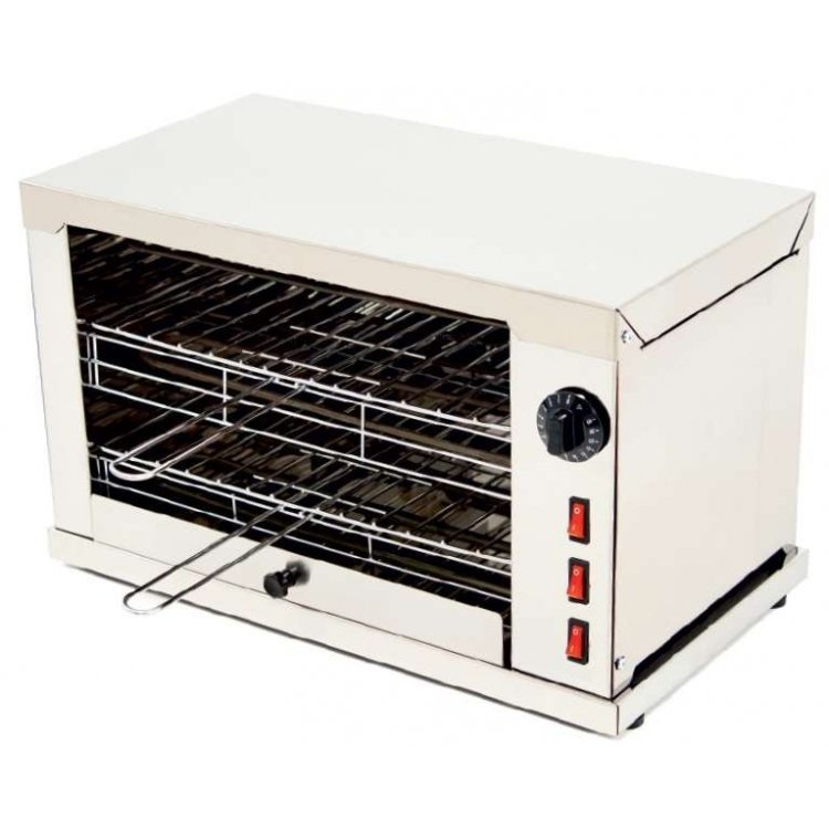 Horno Tostador Eléctrico Multifunción 2 pisos con resistencias blindadas 510x280x325h mm CON temporizador línea Badajoz 2DUOT