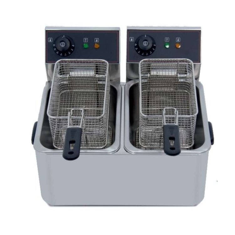 Freidora eléctrica doble 4+4 litros 2+2 Kw 260x385x325h mm IEF-4L-2-EGO