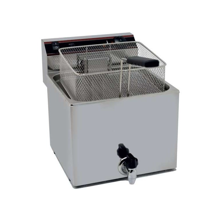Freidora Eléctrica capacidad 12l pot.4,5 Kw con Grifo de Vaciado línea Badajoz EVO12G Freidora Eléctrica capacidad 12l pot.4,5 Kw con Grifo de Vaciado línea Badajoz EVO12G