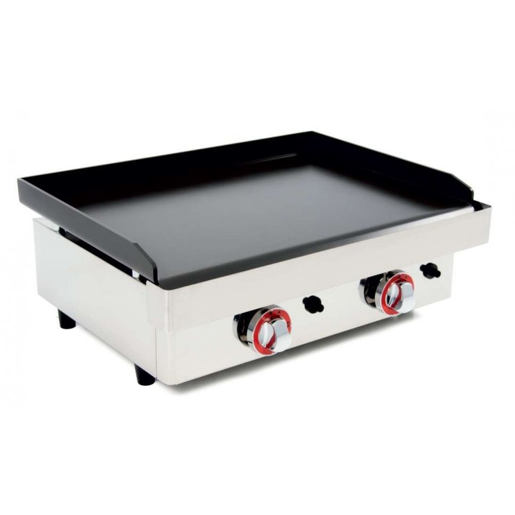 Plancha a Gas Acero Laminado 6mm con recubrimiento cerámico antiadherente 6,4Kw superficie útil 600x400mm línea Badajoz NANOTEC6