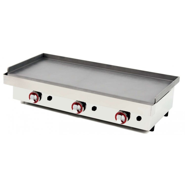 Plancha a Gas Acero Laminado 6mm pot.9,6Kw dim.1010x457x240h mm línea Badajoz 100PGL