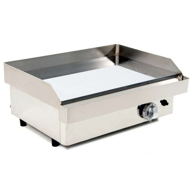 Plancha a Gas Acero con Baño Cromo Duro 50 micras pot.6,4Kw dim.610x457x240h mm línea Badajoz 60PGC