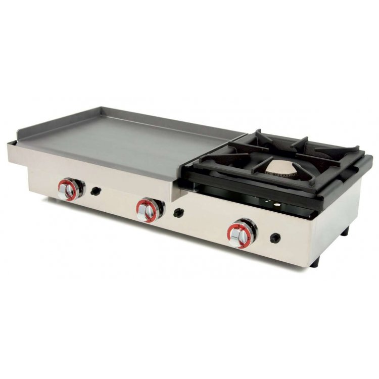 Plancha a Gas Acero Laminado con Fogón 6Kw pot.6,4+6Kw dim.1010x457x240h mm línea Badajoz 100PGLF Plancha a Gas Acero Laminado con Fogón 6Kw pot.6,4+6Kw dim.1010x457x240h mm línea Badajoz 100PGLF