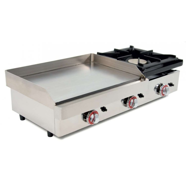 Plancha a Gas Acero Rectificado con Fogón 6Kw pot.6,4+6Kw dim.1010x457x240h mm línea Badajoz 100PGRF Plancha a Gas Acero Rectificado con Fogón 6Kw pot.6,4+6Kw dim.1010x457x240h mm línea Badajoz 100PGRF