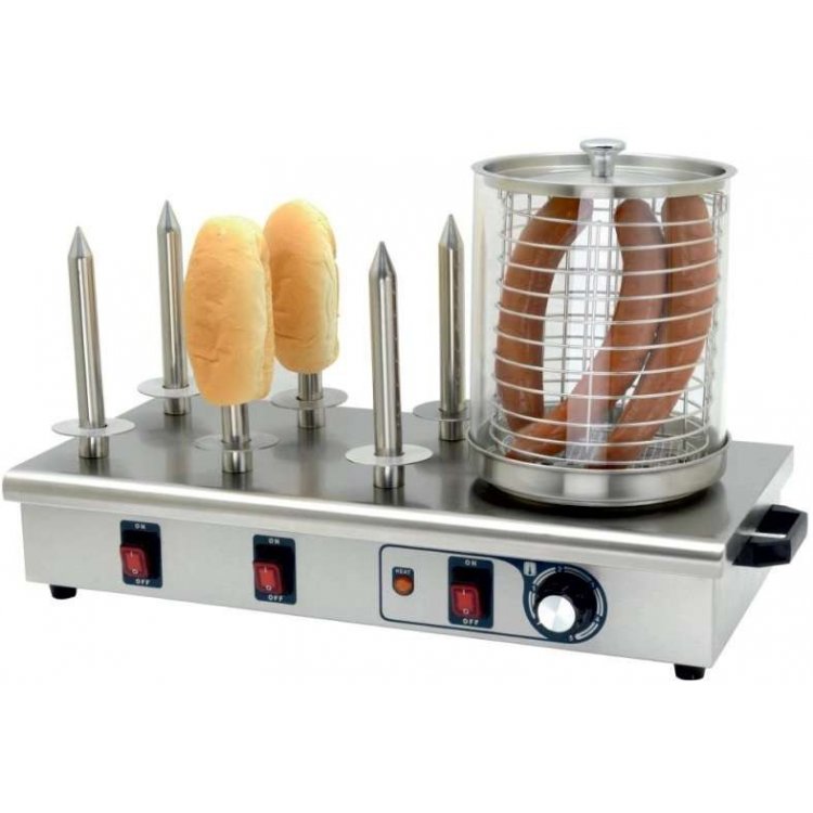 Máquina de Perritos 6 Pinchos de 660x340x370h mm PEKIN IHD-06