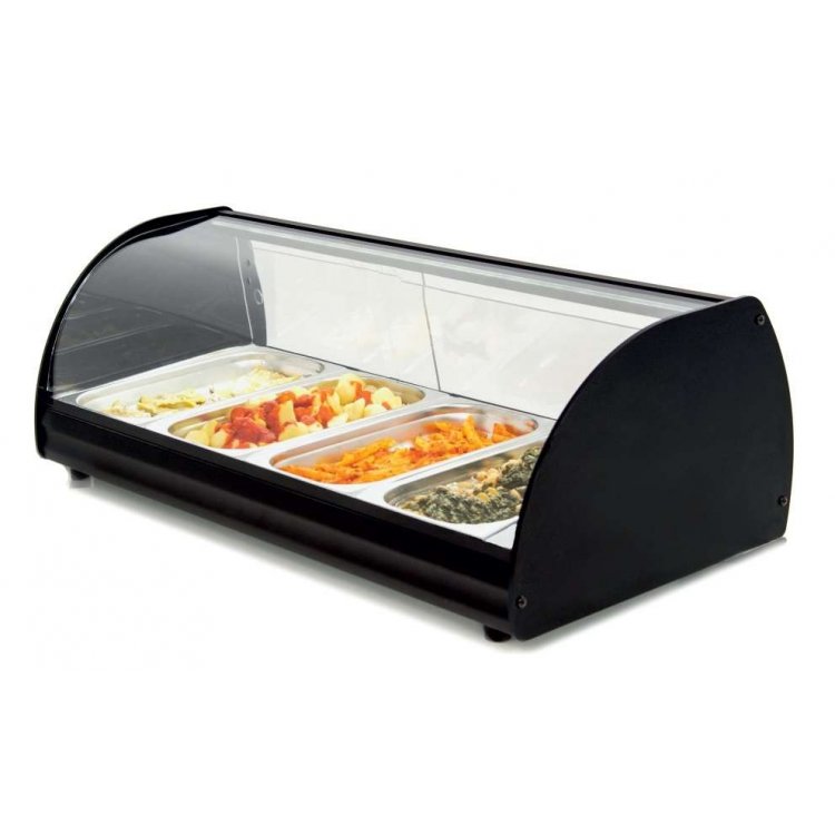 Vitrina Caliente Multifunción de 4 bandejas GN1/3-40 dim.805x390x287h mm Línea Badajoz con Luz 4CTL