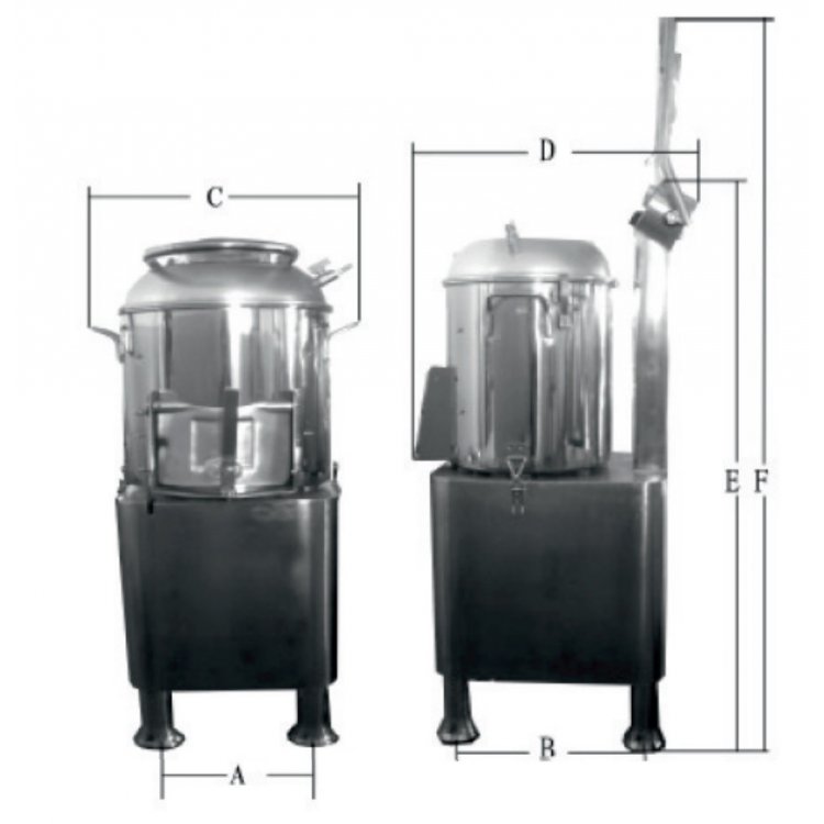 Peladora de Patatas de 15 Kg de 750W PEKIN HLP-15