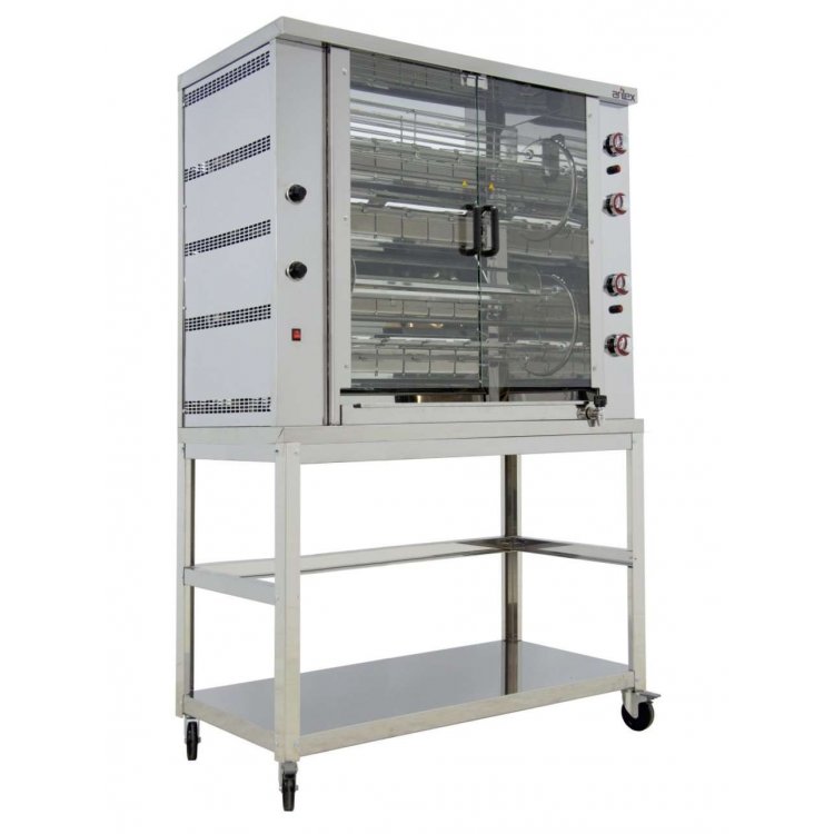 Asador de Pollos a Gas 8 espadas (no incluidas)  Rotativo Planetario Línea Badajoz  8ASG-RP