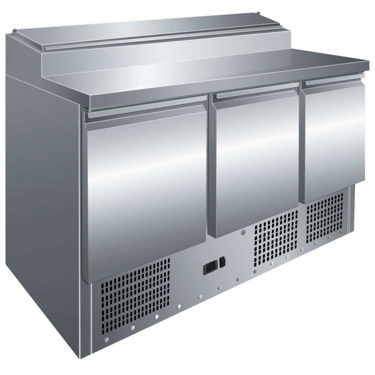 Mesa GN1/1 3 Puertas Preparación Ensaladas de 1365 x700 x1010h mm PEKIN PS300
