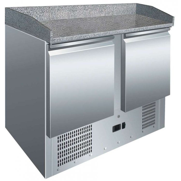 Mesa GN1/1 2 Puertas Preparación Pizzas con Encimera de Granito de 1045 x700 x1050h mm PEKIN S902PZ