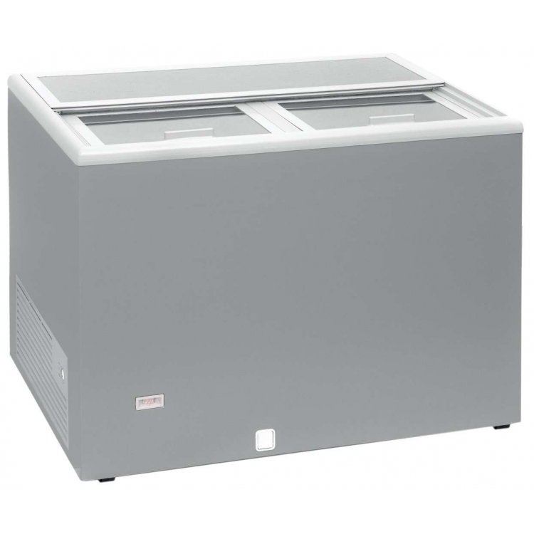 Enfriador de Botellas 400 litros  Puertas Inox de 1280 x670 x880h mm con ruedas AVEIRO AGF400 (COLOR GRIS)