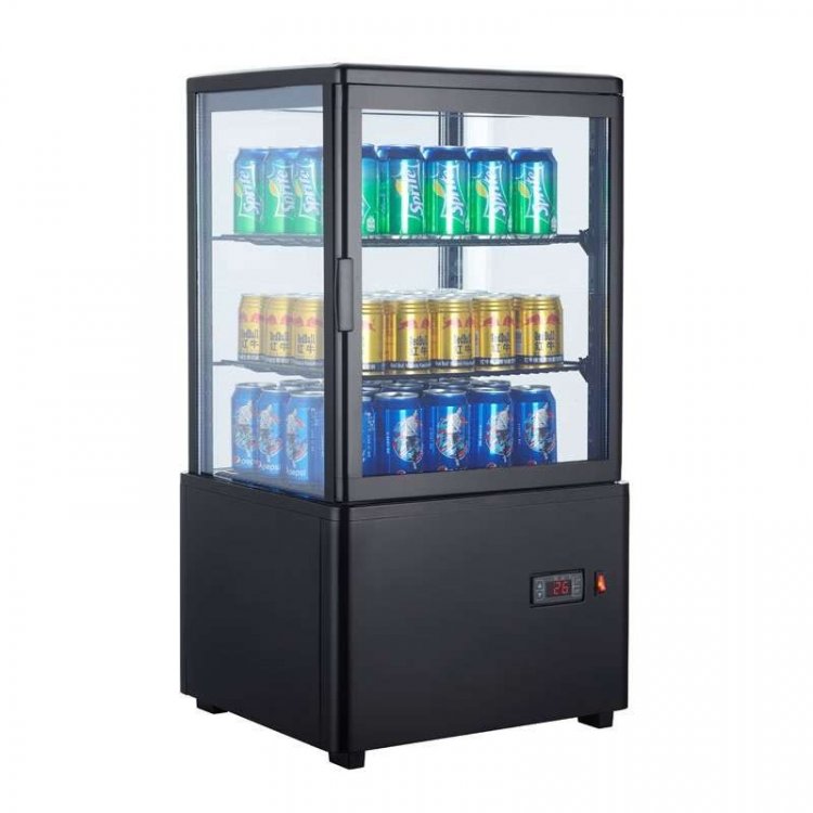 Expositor Refrigerado 4 Caras 58 litros Negro de 447x400x819h mm Línea Pekín XC58L-N