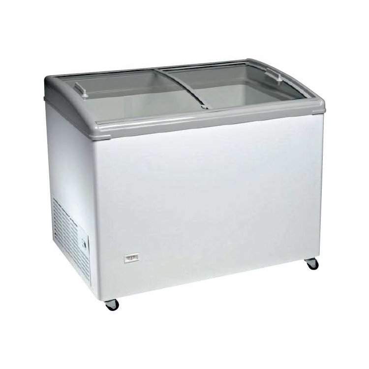 Congelador Horizontal Puerta Vidrio Curvo Corredera de 1283 x670 x900h mm AVEIRO TCHC400N