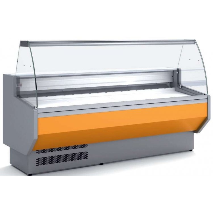 Vitrina Refrigerada Cristal Curvo Fondo 800 dim.2525x800x1235h mm Línea Córdoba VED-8-25-C Vitrina Refrigerada Cristal Curvo Fondo 800 dim.2525x800x1235h mm Línea Córdoba VED-8-25-C