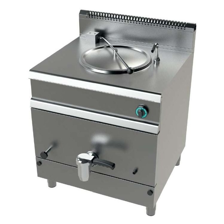 Marmita a gas 50 litros calentamiento directo 15,5Kw Serie 700 JUNEX con medidas 800x730x900h mm MG7N050D