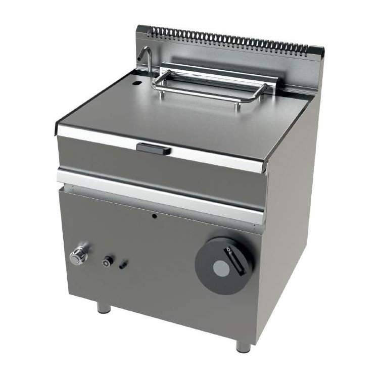 Sartén basculante a gas 12Kw fondo cuba en acero inoxidable AISI-304 Serie 700 JUNEX con medidas 800x730x900h mm FD7N050