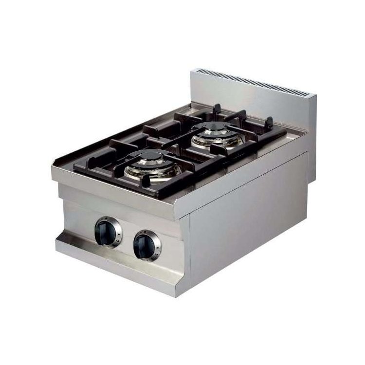 Cocina a gas sobremesa 2 fuegos 2x3,6kw 400x600x265h mm GC604 Línea Estambul