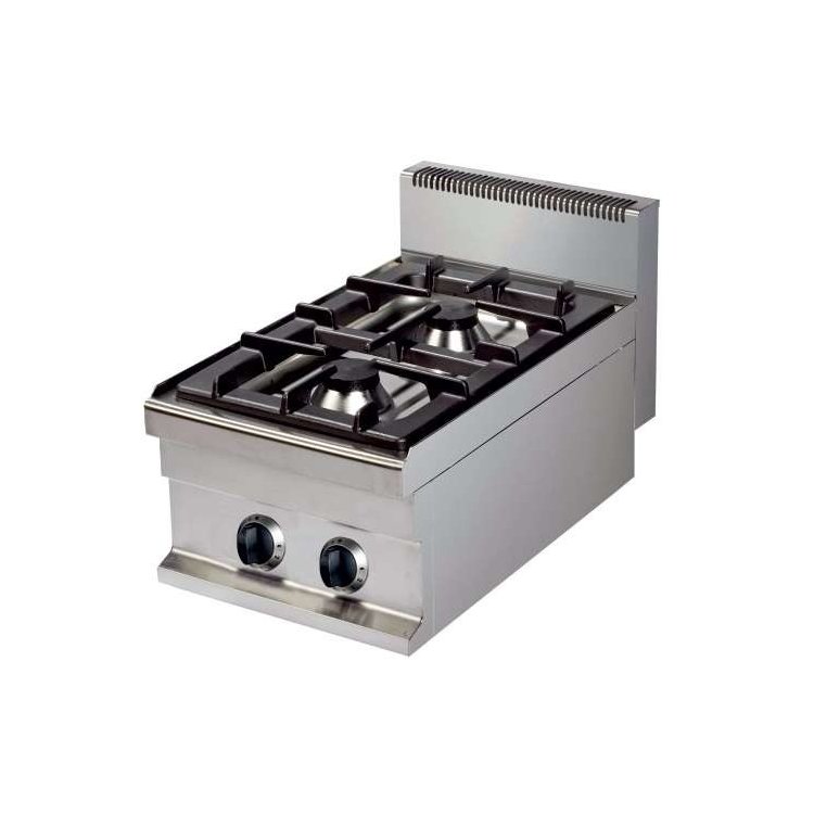 Cocina a gas sobremesa 2 fuegos 6+6kw 400x700x290h mm GR711S Línea Estambul