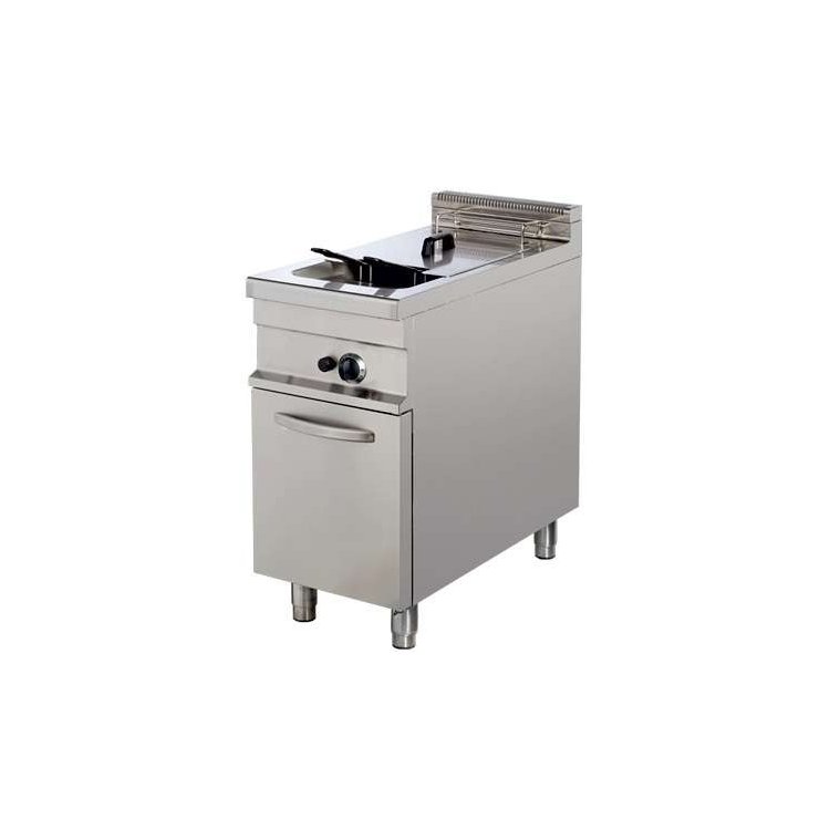Freidora a gas 1 cuba 8 litros de aceite 10kw 400x700x900h mm GF712 Línea Estambul