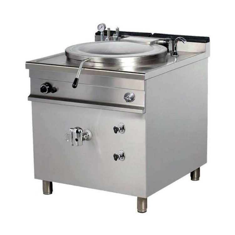 Marmita a gas 100 litros calentamiento indirecto 19,5kw 850x900x900h mm GBP100I Línea Estambul