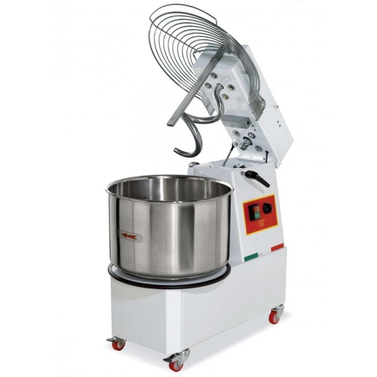 Amasadora Espiral 22 litros Cuba y Cabezal Extraíble con 2 Velocidades TREVISO IMR22 2V (400V)
