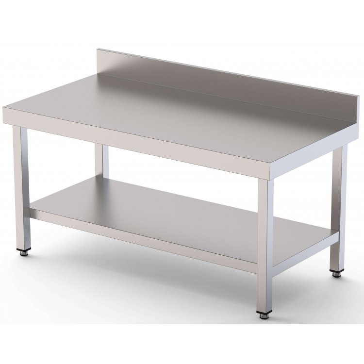 Mesa de Trabajo Acero Inoxidable Baja Mural Con 1 Estante 600x700x600h mm WTW270060S1 Mesa de Trabajo Acero Inoxidable Baja Mural Con 1 Estante 600x700x600h mm WTW270060S1
