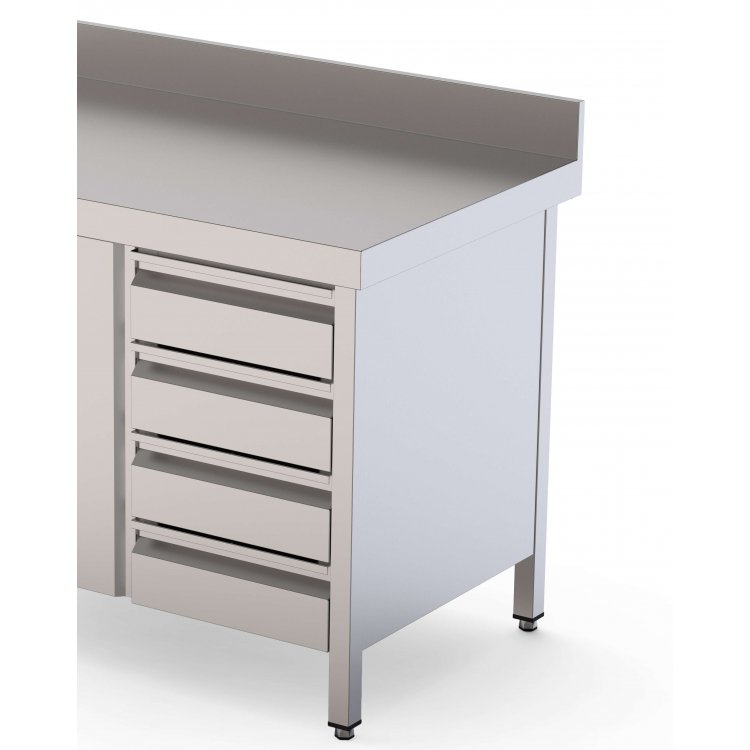 Módulo de 4 Cajones Acero Inoxidable Para Mesa Fondo 700 400x610x590h mm WTA070040D4 Módulo de 4 Cajones Acero Inoxidable Para Mesa Fondo 700 400x610x590h mm WTA070040D4