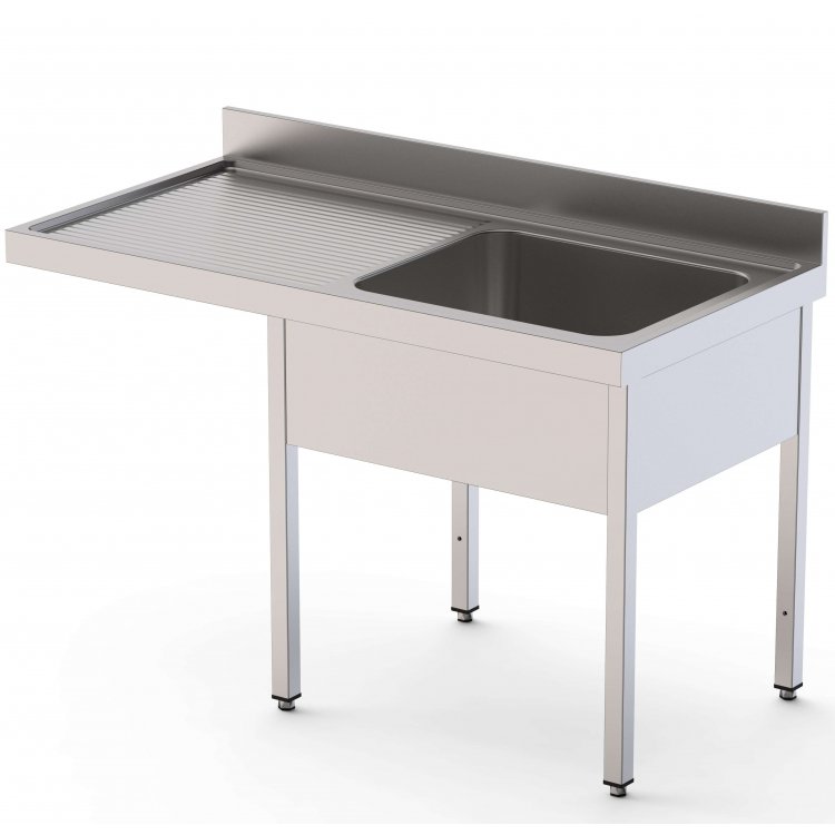 Fregadero Acero Inoxidable 2 Cubas Izquierda Para Lavavajillas Fondo 600 Sin Estante 1800x600x850h mm IS1618L2DW0