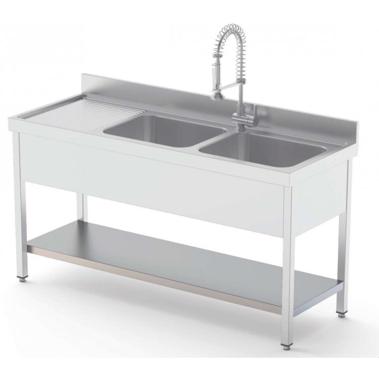 Estante Acero Inoxidable Para Fregadero Fondo 700 Longitud de Mesa 1800 mm ISA701800AS