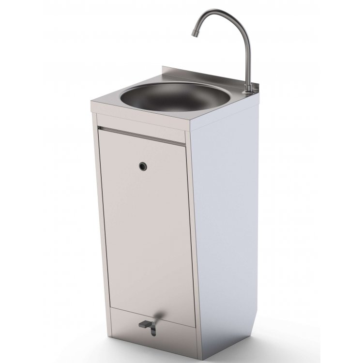 Lavamanos De Pie Acero Inoxidable Con Pedal automezclador 400x400x850h mm HWF14040000