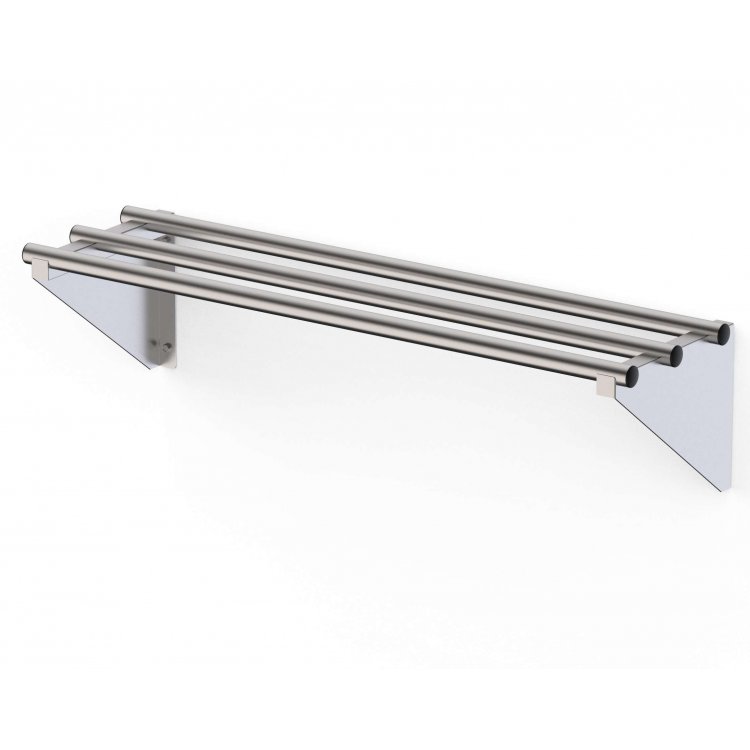 Estantería Mural Acero Inoxidable Tubo Redondo Fondo 300 de 1200x300x200h mm WMS21230200