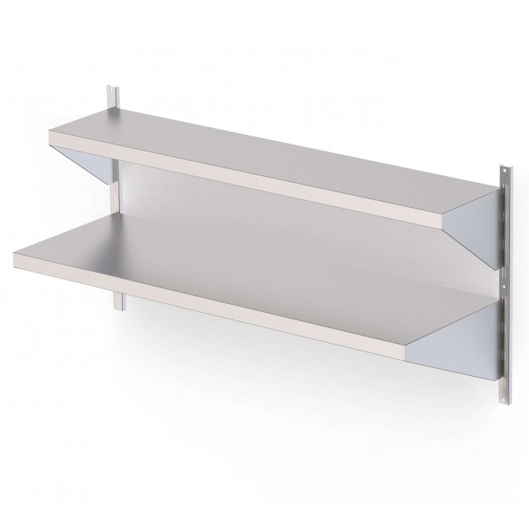 Estantería Mural Acero Inoxidable Con Estante Liso Para Cremallera Mural Fondo 400 1600x400 mm AWSFS160400