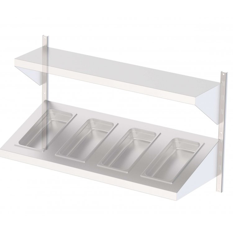 Estantería Mural Acero Inoxidable Cremallera Mural 600 mm AWST0000600. -0,19kg