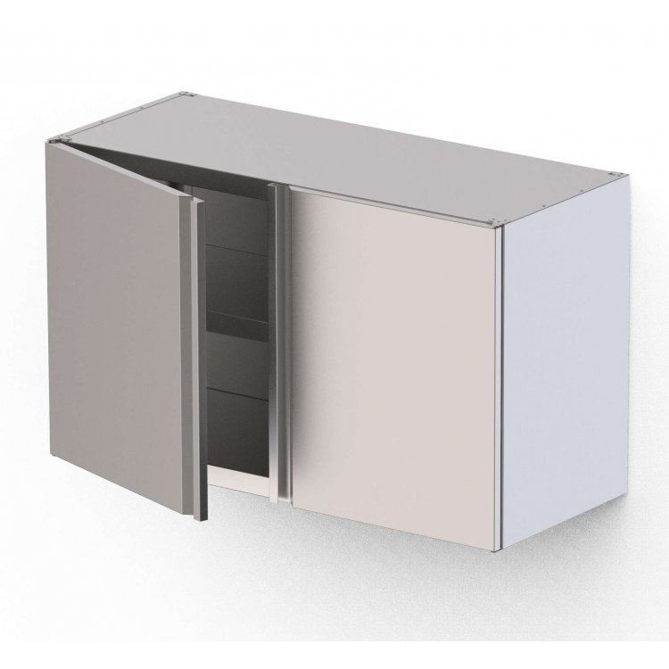 Armario Mural Acero Inoxidable Con 2 Puertas Abatibles 1000x400x600h mm WMC100460SW Armario Mural Acero Inoxidable Con 2 Puertas Abatibles 1000x400x600h mm WMC100460SW