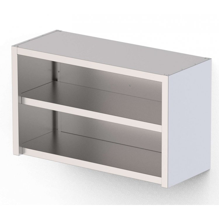 Armario Mural Acero Inoxidable Con Estantería Abierta 1000x400x600h mm WMC100460OP Armario Mural Acero Inoxidable Con Estantería Abierta 1000x400x600h mm WMC100460OP