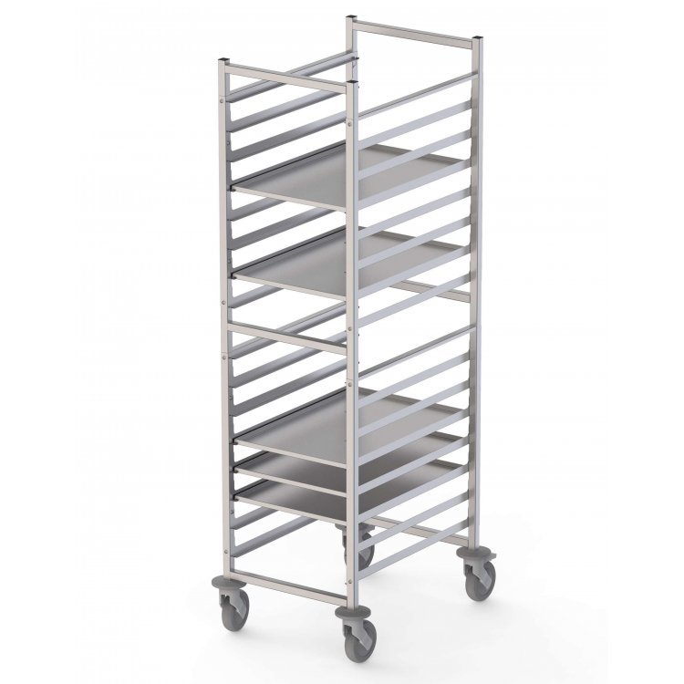 Carro Bandejero Acero Inoxidable Para 16 Bandejas 600x400h mm 537x700x1700h mm TT16N600400 Carro Bandejero Acero Inoxidable Para 16 Bandejas 600x400h mm 537x700x1700h mm TT16N600400