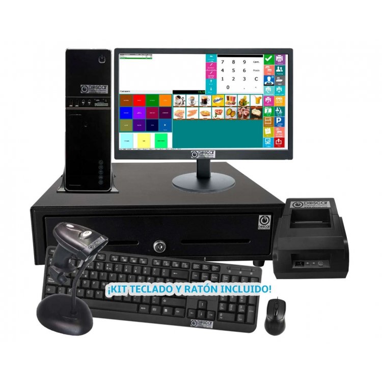 Sistema TPV Modular NO Táctil: TPV Modular+Cajón Portamonedas+Impresora de Tickets 80mm +Teclado+Ratón Versión Básica Hostelería