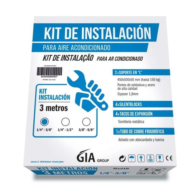 Kits de instalación 5m tubería 1/4-1/2