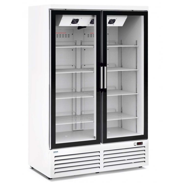 Expositor Congelación Frío Ventilado Doble Puerta de Cristal 940 Litros 1270x785x2000h mm AVEIRO ACM120PV
