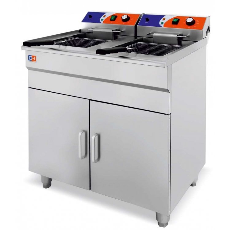 Freidora Eléctrica 14+14 litros CON MUEBLE de 740x550 x910h mm PEKIN EF-162VC Freidora Eléctrica 14+14 litros CON MUEBLE de 740x550 x910h mm PEKIN EF-162VC