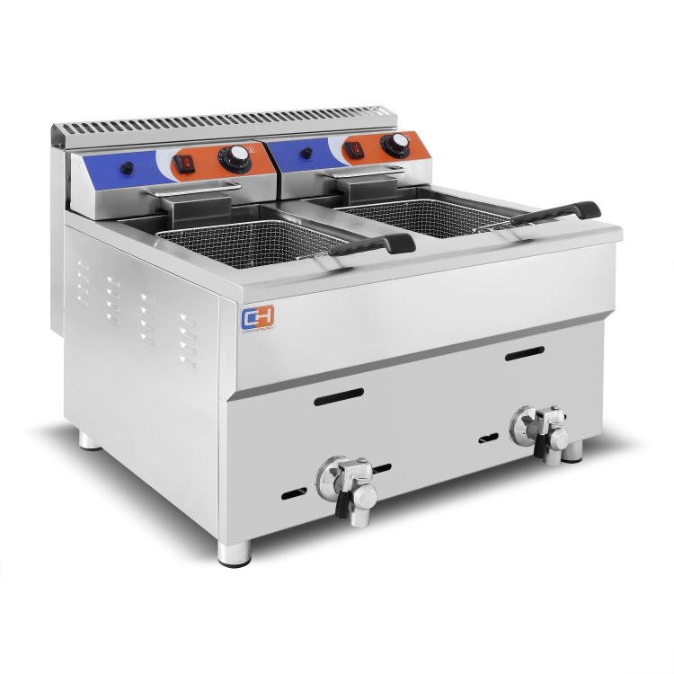 Freidora a gas Propano de 18+18 litros de 680x630x645h mm PEKÍN GF-182