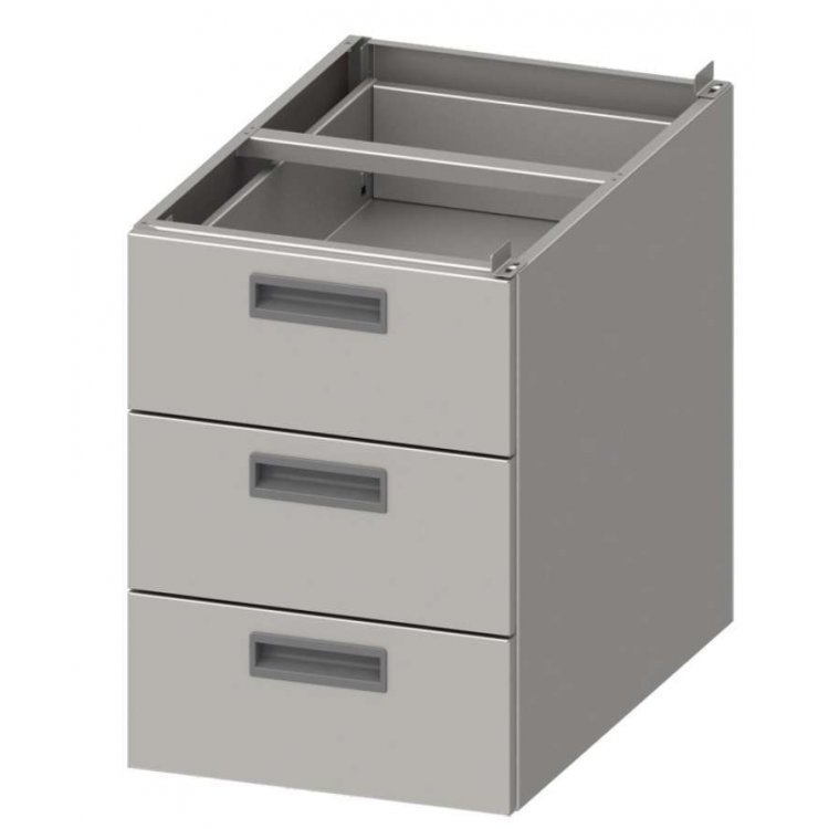 Módulo de tres cajones acero inoxidable AISI 201 386x590x540 mm para mesas fondo 700 mm MCA703 Línea Varsovia (952325043) Módulo de tres cajones acero inoxidable AISI 201 386x590x540 mm para mesas fondo 700 mm MCA703 Línea Varsovia (952325043)