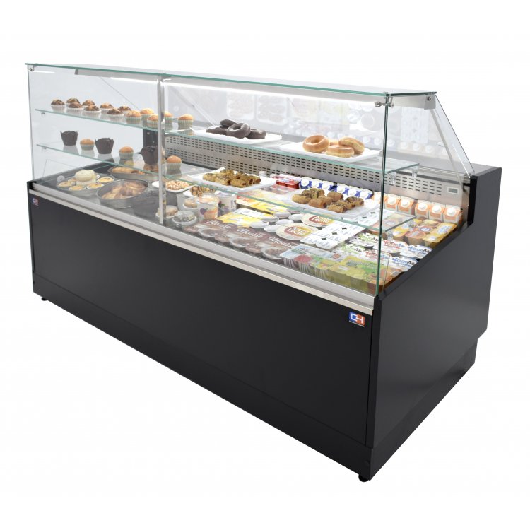 Vitrina Refrigerada Pastelería de 2 metros Fondo 973 mm Frío Estático - Exposición Inoxidable - 2 Estantes Línea CORDOBA VRE-200 Vitrina Refrigerada Pastelería de 2 metros Fondo 973 mm Frío Estático - Exposición Inoxidable - 2 Estantes Línea CORDOBA VRE-200